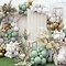 65 Pieces 12 Inches Sage Green Gold Confetti Balloons Kit, Green White Metallic Gold Party Balloons with Ribbons for Birthday, Wedding, Baby Shower, Graduation, Eucalyptus Party Decorations